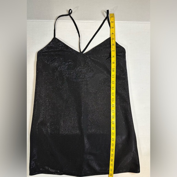 Forever 21 Little Black Spaghetti Straps Sparkling Dress Side Zip Size Small - Picture 4 of 11